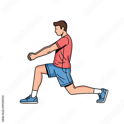 Man doing a lunge exercise.