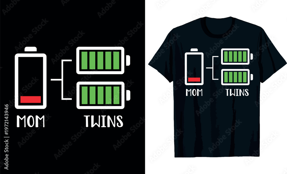 Obraz premium Mom Twins Mothers Day t-shirt design