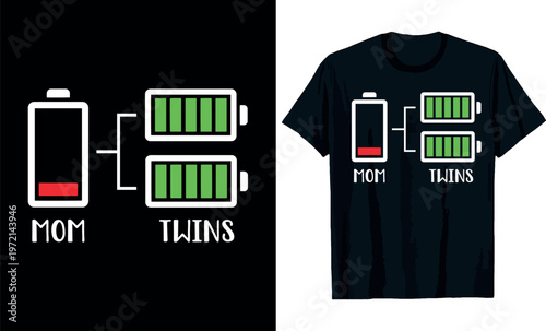 Mom Twins Mothers Day t-shirt design