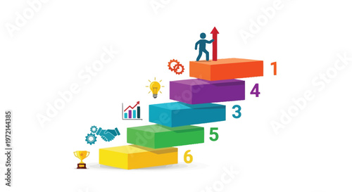 Steps to success a colorful illustration of growth and achievement