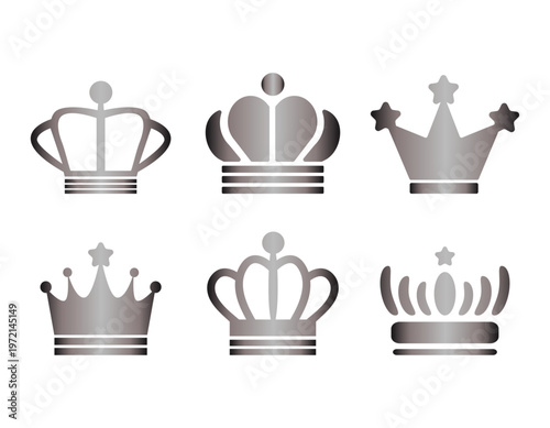 シンプルなシルバーの王冠イラスト