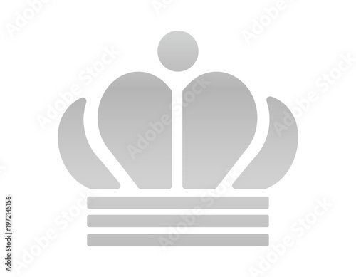 シンプルなシルバーの王冠イラスト