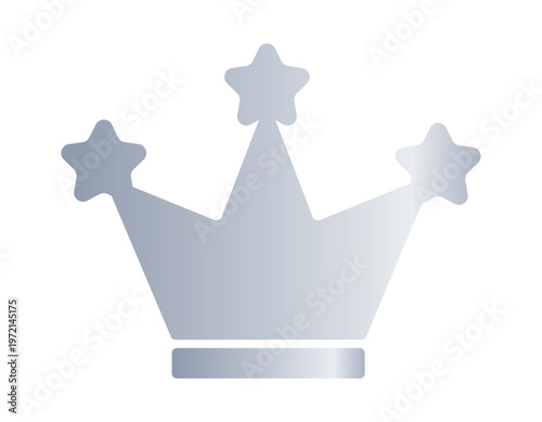 シンプルなシルバーの王冠イラスト