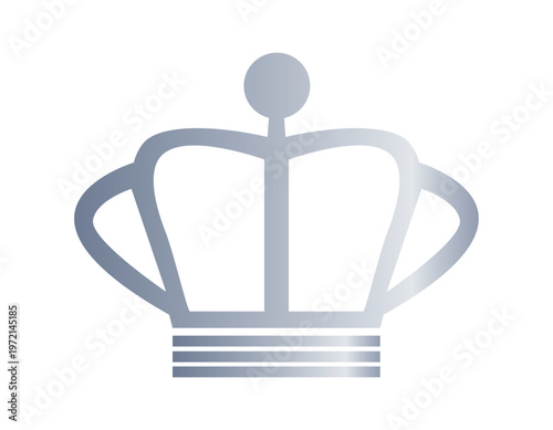 シンプルなシルバーの王冠イラスト