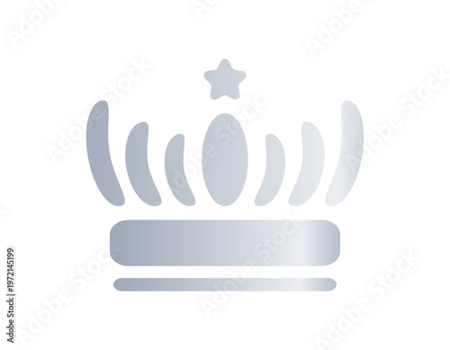 シンプルなシルバーの王冠イラスト