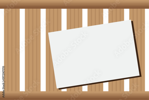 나무 발판 발매트 메모지 용지 목업