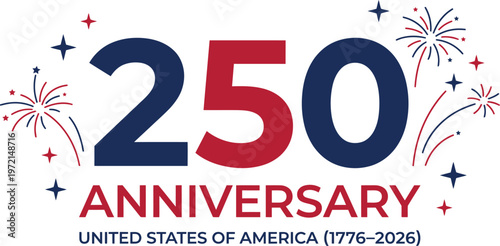 Celebrating 250th anniversary of united states of america with fireworks and stars