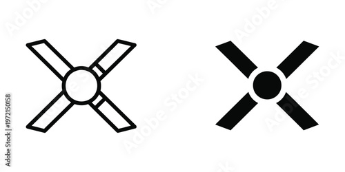 Comparison of filled and unfilled intersection road signs with central circles