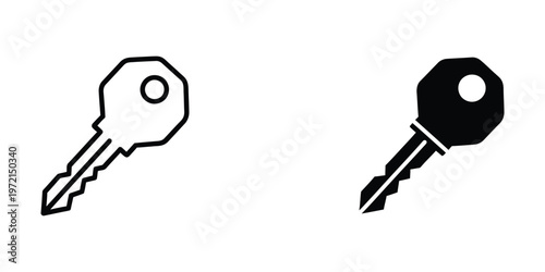 Comparison of a standard key and a filled-in or bold key illustration