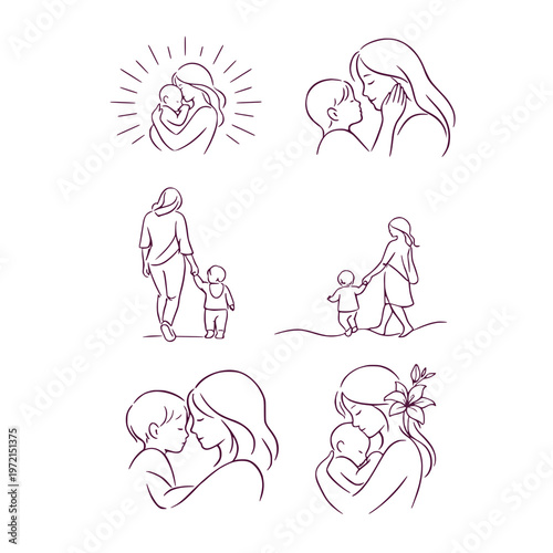 Minimalist Motherhood Line Art Collection