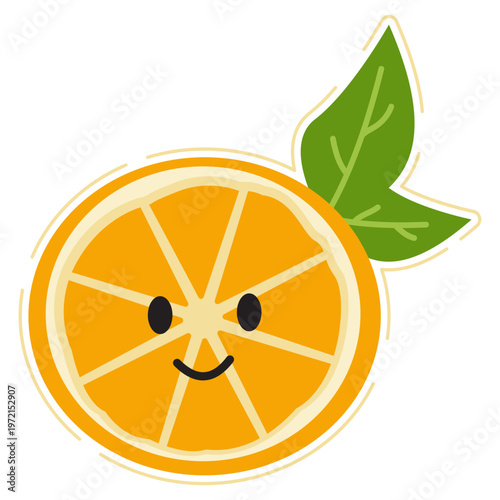 Cute Cartoon Orange Slice Sticker