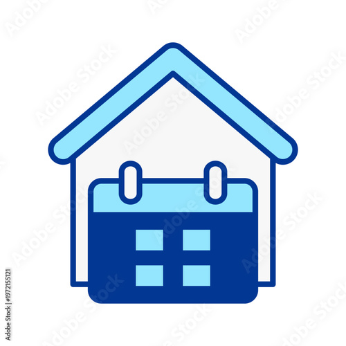 Home calendar schedule icon representing planning time management and residential organization concept