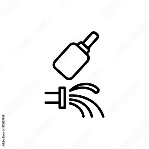 Quadro su tela A simple black outline depicts a mobile phone sending a wifi signal a modern sil