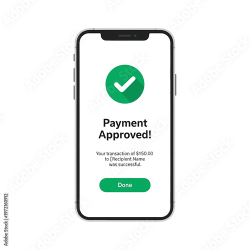 Smartphone Payment Approved Screen Display 1.