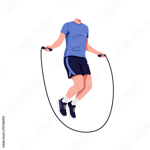 Man jumping rope exercise fitness training.