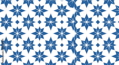 Blue star shapes decorative pattern design.