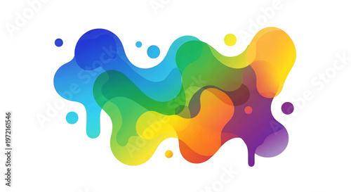 Colorful Liquid Paint Splash Droplets.