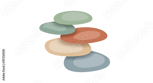 Stack of colorful stone pebbles.