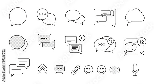 Collection of chat and speech bubbles.