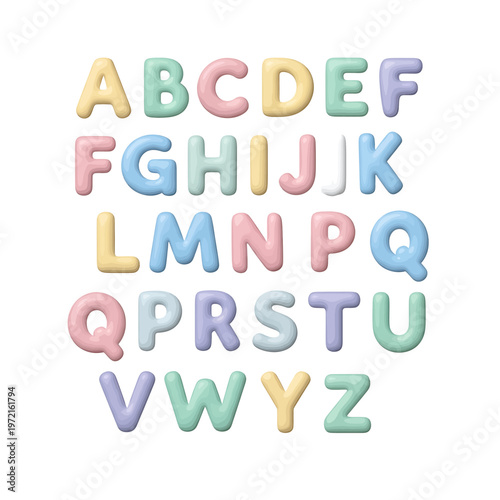 Colorful Alphabet Letters in Pastel Shades 1.