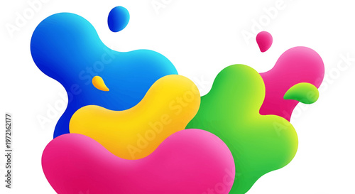 Colorful Liquid Shapes and Bubbles.