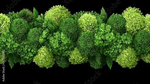 Wallpaper Mural Lush Greenery Textures with Various Plant Forms on a Dark Background for Natural Aesthetic Designs and Environmental Themes Torontodigital.ca