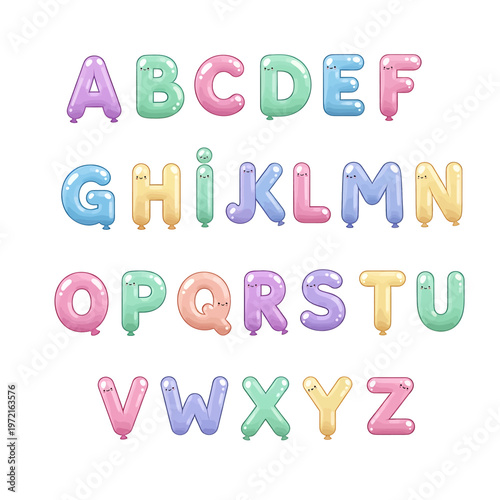 Colorful Alphabet Letters in Bubbles 9.