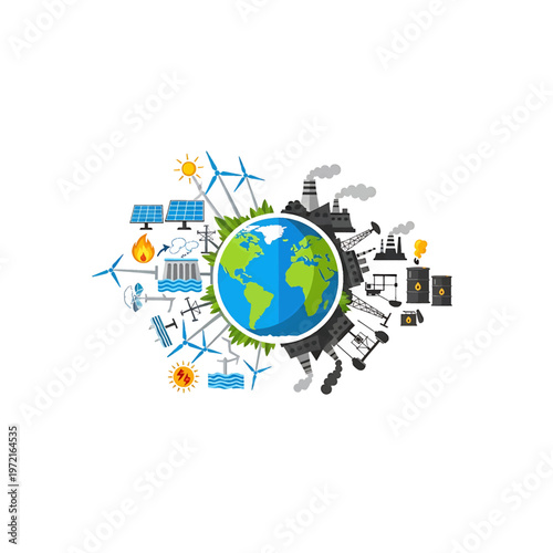 Earth Globe with Eco Friendly Icons 2.