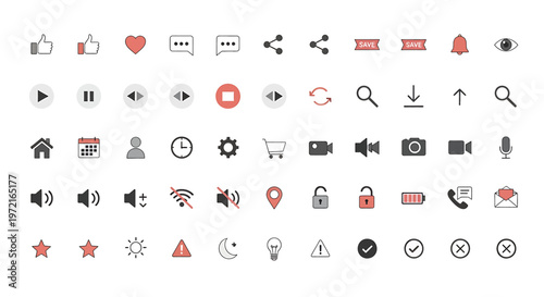 Collection of various media icons.