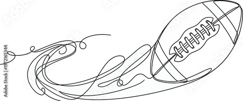 American-football ball. Continuous line drawing.