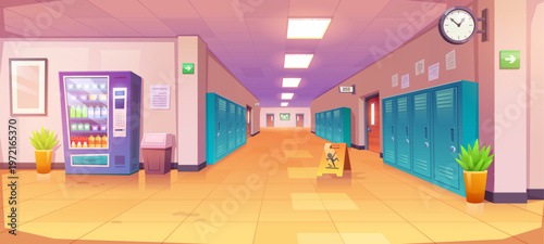 Contemporary high school corridor design