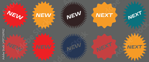 Set of new arrival tag icon set.
