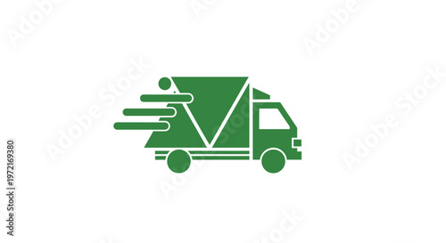 Green Delivery Truck Icon Representing Fast Shipping and Logistics.