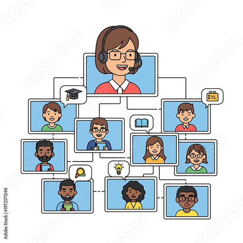 Online Teacher Leading Virtual Classroom Session.