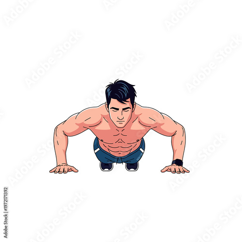 Man doing push ups exercise.