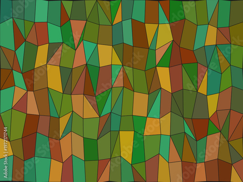 Jewel Tone Stained Glass Geometric Cells Decorative Art Design