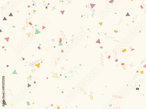 Bold Geometric Memphis Shapes Fun Colorful Abstract Background