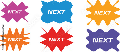 Set of next arrival tag icon set.
