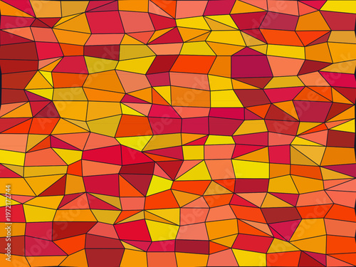 Gothic Stained Glass Window Colorful Polygon Mosaic Wallpaper