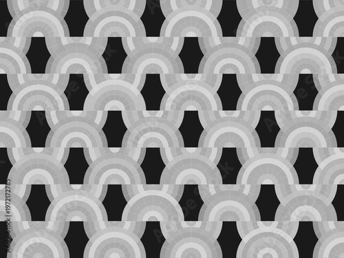 Vintage Art Deco Shell Pattern Sophisticated Glamour Design