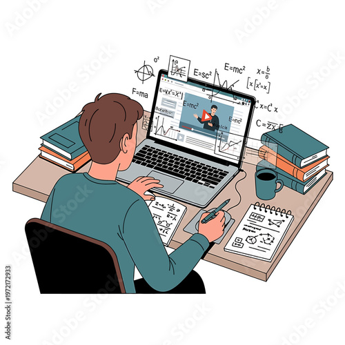 Woman using laptop and digital pen.