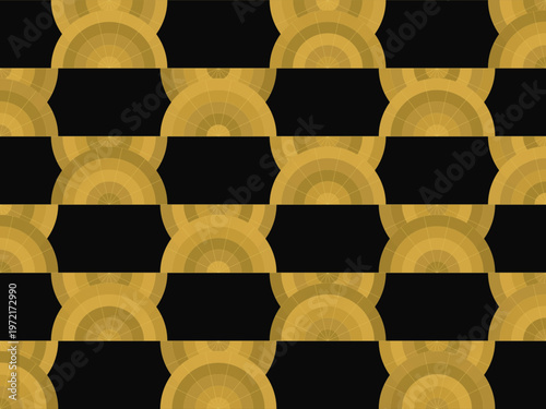 Elegant Art Deco Fan Pattern Gold Geometric Luxury Background