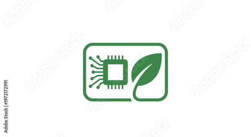 Green Technology Logo Depicting Eco-Friendly Computing Solutions.