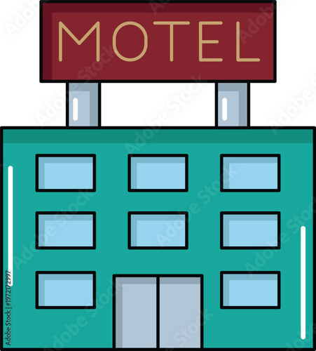 Design Motel Illustration Flat Icon