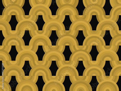 Elegant Art Deco Fan Pattern Gold Geometric Luxury Background
