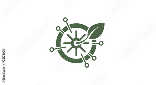 Green Technology Logo Depicting Nature and Digital Integration.