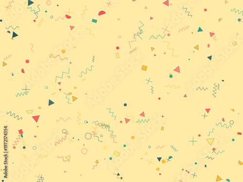 Colorful Memphis Pattern Geometric Shapes Retro 80s Background