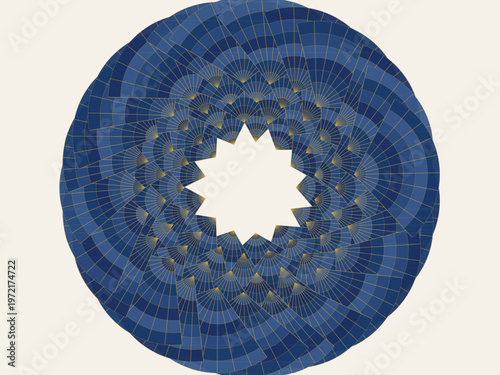 Luxury Geometric Fan Motif Elegant Abstract Vector Background