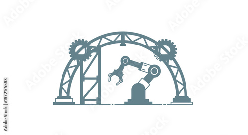 Industrial Robotic Arm Performing Automated Manufacturing Tasks.