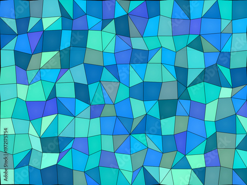 Jewel Tone Stained Glass Geometric Cells Decorative Art Design